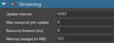Streaming settings